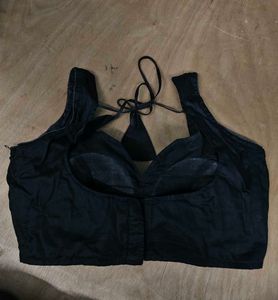 Black Sweetheart Neck Blouse