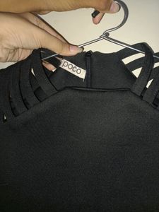 New High-low Black One Piece Dress