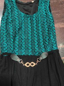 Stylish Teal &amp; Black Maxi Dress