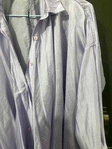 Oversized Lavender Button-Down Shirt