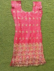 Red Embroidered Kurta