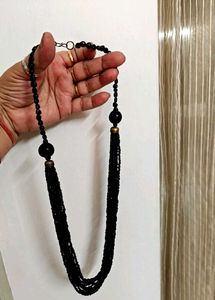 Vintage Black Beaded Layered Necklace✨