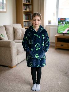 Cozy Minecraft Creeper Hoodie Blanket