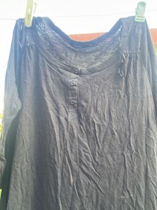 Black Oversized Tunic Top