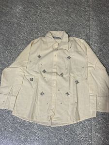 ZARA Elegant Embellished Cream Shirt