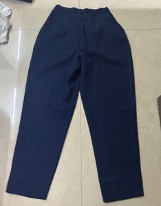 Navy Blue Pleated Trousers
