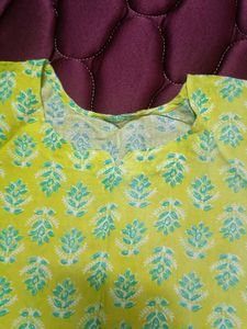 lime green short kurti