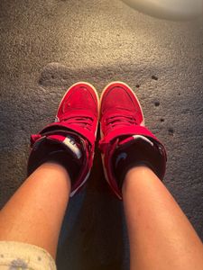 Red &amp; White High Top Sneakers