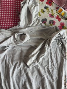 Grey Hoodie with Abstract Print