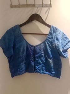 Blue Crepe Blouse