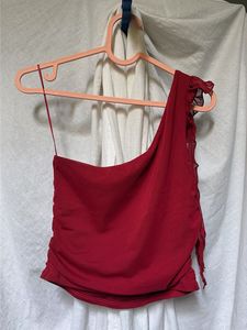 Maroon One-Shoulder top