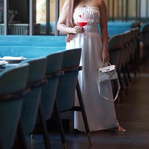 Side tie up White Maxi Dress