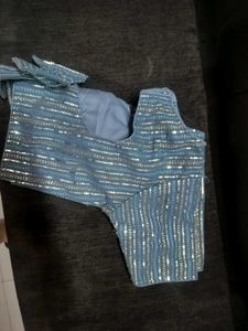 Grey Sequin Embellished Blouse