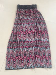Bohemian Maxi Skirt with Abstract Print