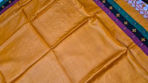 Orange Silk Saree with Embroidered Blouse