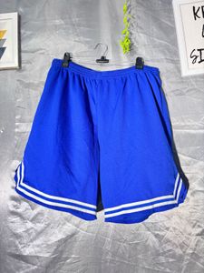 Blue Athletic BASKETBALL Shorts with White Stripes