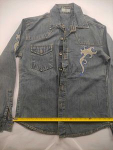 Men's Embroidered Denim Shirt