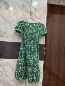 green floral dress