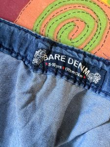 High-Waisted Denim Mini Skirt