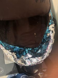 Sparkly Sequin Trim Clutch Bag