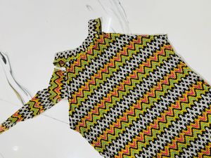 Vibrant Zigzag Patterned Top