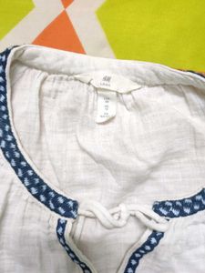 Embroidered White fusion top