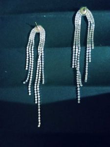Sparkling Rhinestone Tassel Earrings