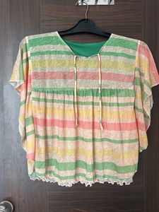 New Ladies Green Layered Top