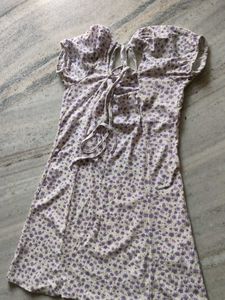 Cute Floral Puff Sleeve Mini Dress