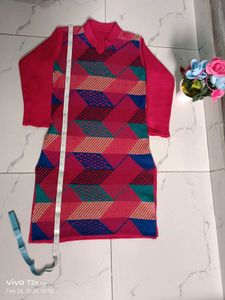 Vibrant Geometric Print Kurta Set