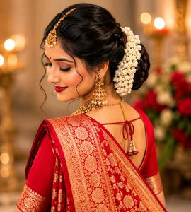 Stunning Red Banarasi Silk Saree