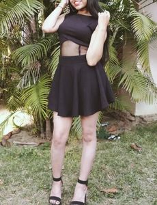 black top and skirt combo