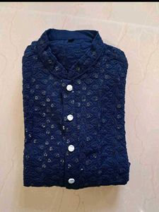 Navy Blue Sequin Kurta
