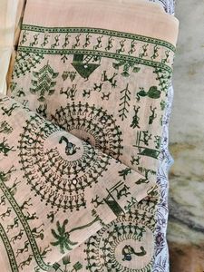 Hand-painted Warli Art Saree