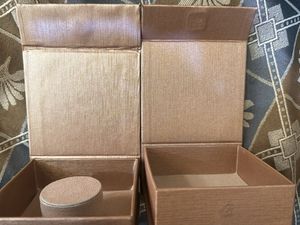 set of empty chocolate, watch, jewellery box