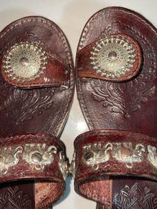 PURE Embellished Brown Leather Sandals