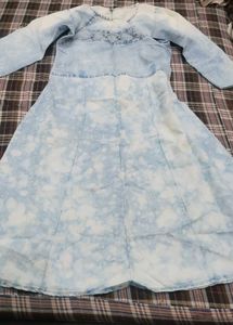 Denim A-Line Midi Dress
