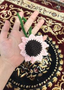 Handmade crochet bag charm
