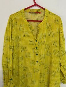 Vibrant Yellow Printed Kurta
