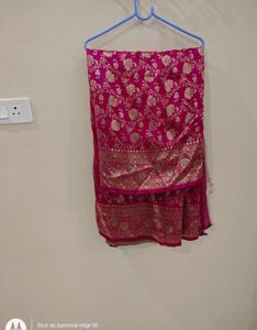 Stunning Pink Banarasi Silk Saree