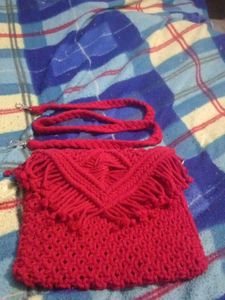 Red Crochet Crossbody Bag