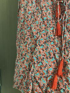 Floral Print Tassel Blouse