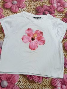 white floral crop top