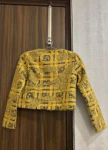 Stylish Yellow Checked Jacket