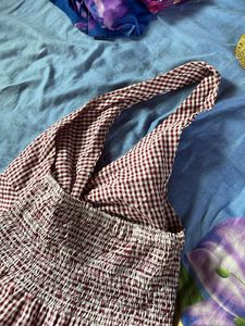 Chic Gingham Halter Neck Top
