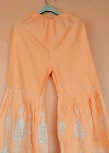 Peach Embroidered Kurta Set
