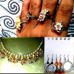 Jewelry Set: Rings, Necklace & Earrings