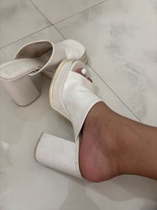 Chic White Platform Mules