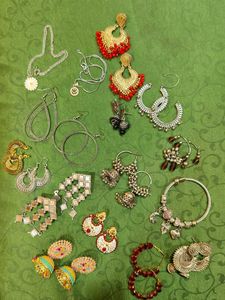 oxidized Earrings and pendant