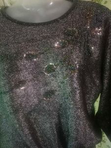 vintage feather sequins jumper sweater pullover